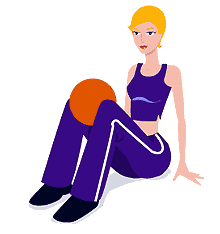 两膝盖中间夹一个球