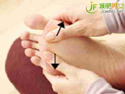 双手扶着脚掌上半部分的内外两侧